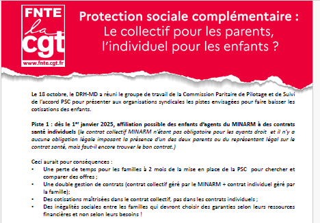 Tract FNTE : Protection Sociale Complémentaire : Le collectif pour les parents, l'individuel pour les enfants ?