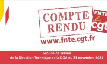 Compte-rendu du Groupe de Travail de la Direction Technique de la DGA du 23 novembre 2021.