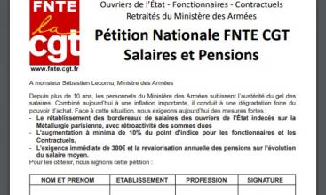 Pétition Nationale Salaires et Pensions