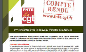 Rencontre avec le Ministre des Armées du 19/09/2022 - Compte-rendu