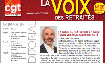 La Voix des Retraités - N° 26 -  Décembre 2022.