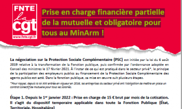 Tract FNTE : Prise en charge financière partielle de la mutuelle et obligatoire pour tous au MinArm !
