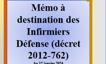 Triptyque Cat A Infirmiers Défense - décret 2012-762 - 2024