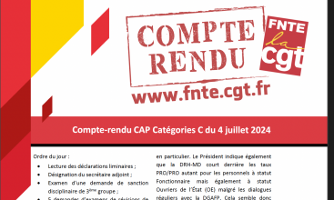 Compte-rendu et déclaration liminaire de la CAP des catégories C du 4 juillet 2024