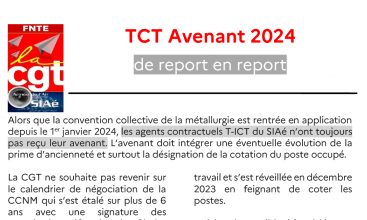 Syndicats SIAé : TCT 2024 - Expression du 22/07/2024 