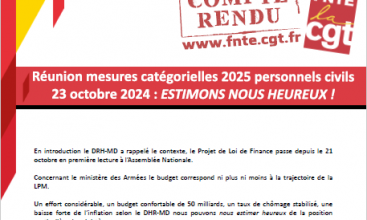 Compte rendu de la réunion sur les mesures catégorielles personnel civil 2025.