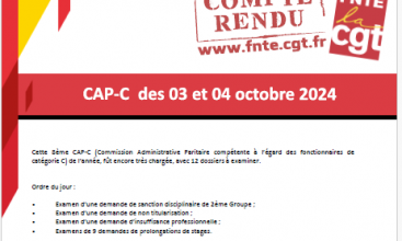 CAP-C des 03 et 04 octobre 2024 : Déclaration Liminaire et Compte Rendu.