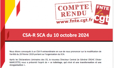 Déclaration Liminaire et Compte Rendu CSA-R SCA du 10 octobre 2024.