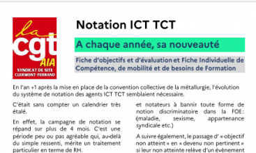 Tract AIA Clermont-Ferrand - Notation ICT TCT - A chaque année, sa nouveauté.