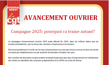 Arsenal de Brest - Infos Ouvriers d'Etat - Avancement 2025.