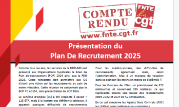 Présentation du Plan de Recrutement 2025 du 05 mars 2025 - Compte Rendu.