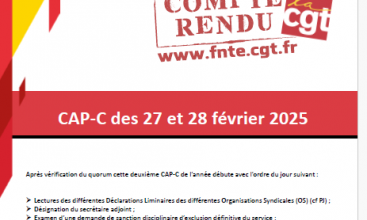 CAP-C des 27 et 28 février 2025 - Déclaration Liminaire et Compte Rendu.